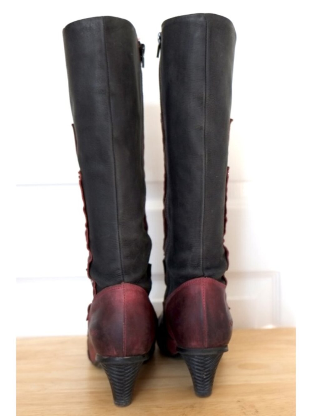 DKODE red/black lace up leather boots goth punk - Picture 7 of 10